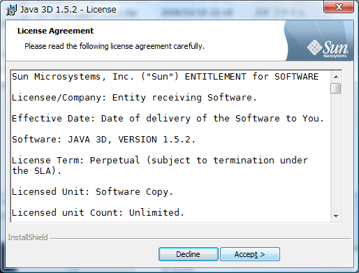 Java 3D 1.5.2 - License