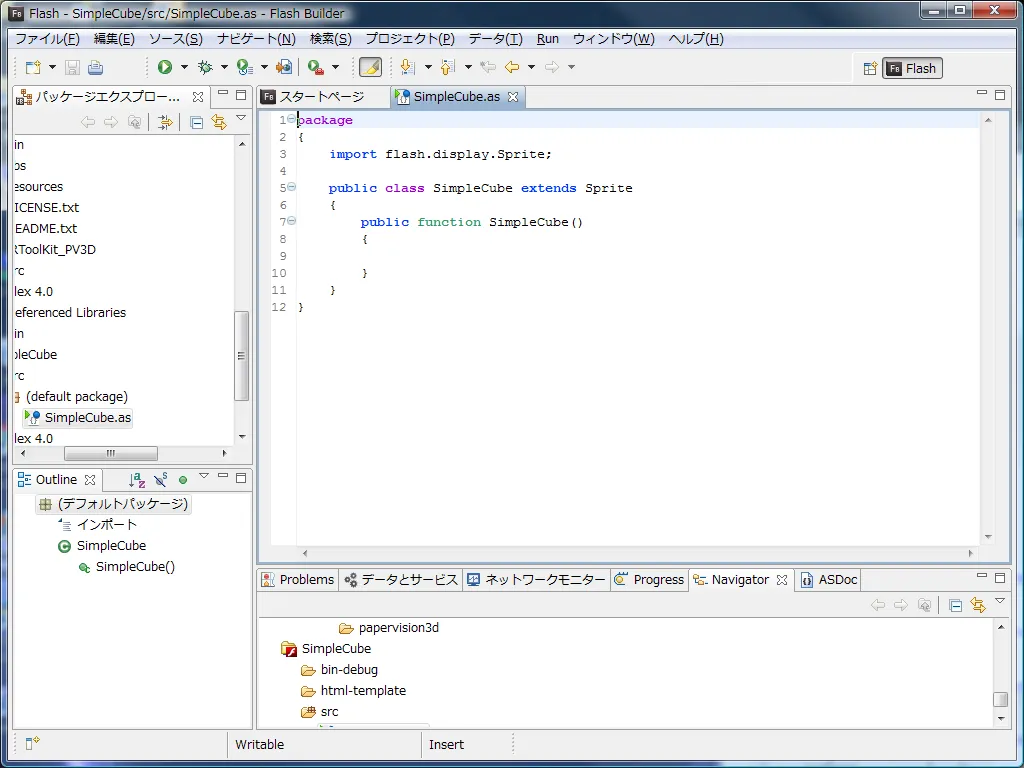 Flash - SimpleCube/src/SimpleCube.as - Flash Builder