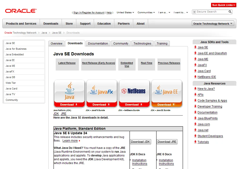 Java SE Downloads - sun.com