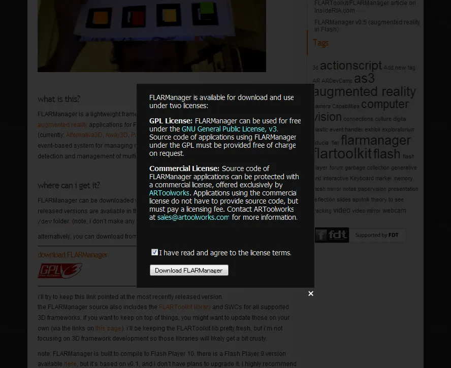 FLARManager: Augumented Reality in Flash | transmote speaks…