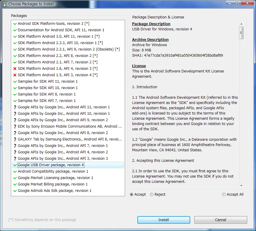 Choose Packages to Install