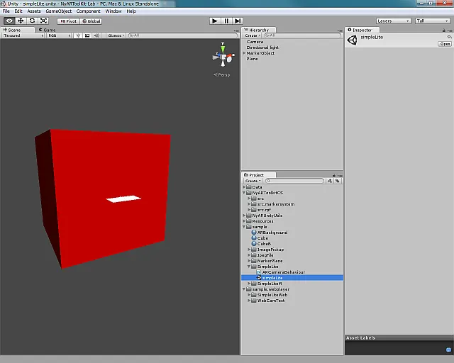 Unity - SimpleLite.unity - NyARToolKit-Lab