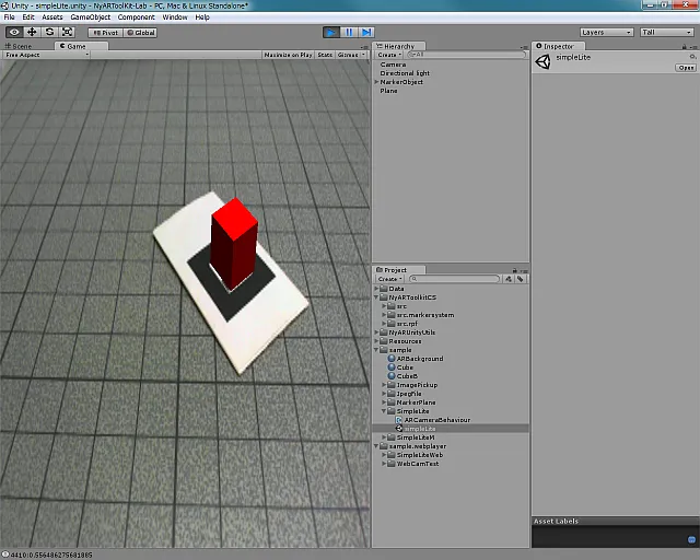 Unity - SimpleLite.unity - NyARToolKit-Lab