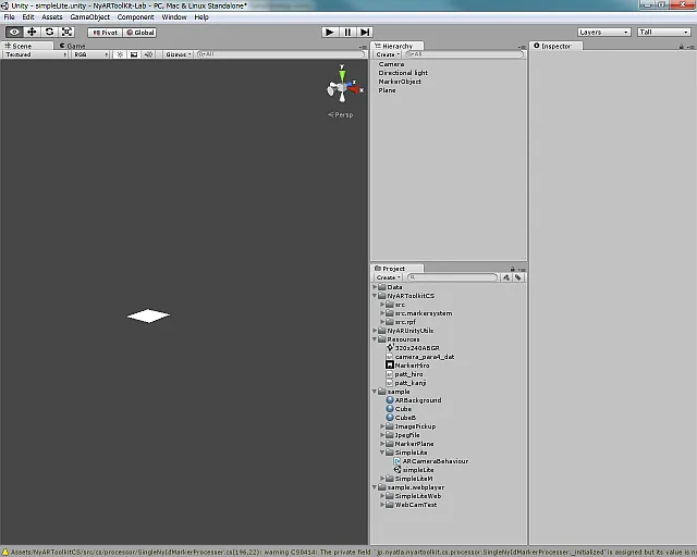 Unity - SimpleLite.unity - NyARToolKit-Lab