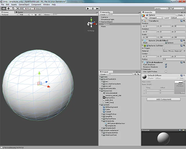 Unity - SimpleLite.unity - NyARToolKit-Lab