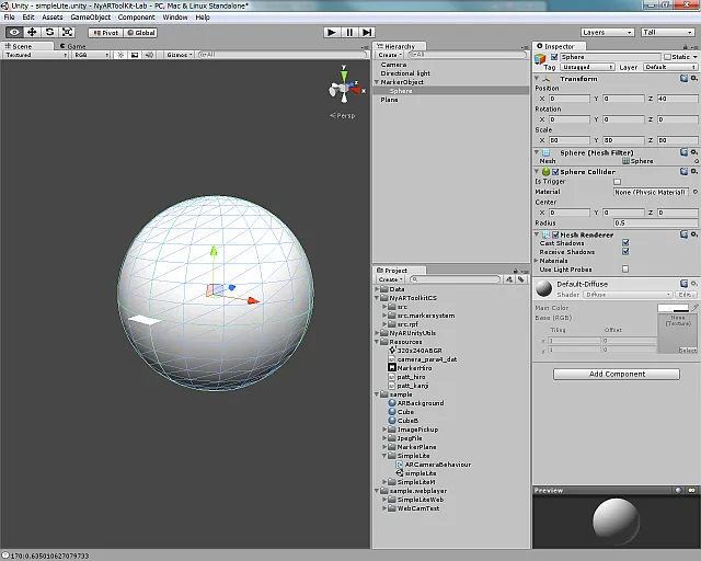 Unity - SimpleLite.unity - NyARToolKit-Lab
