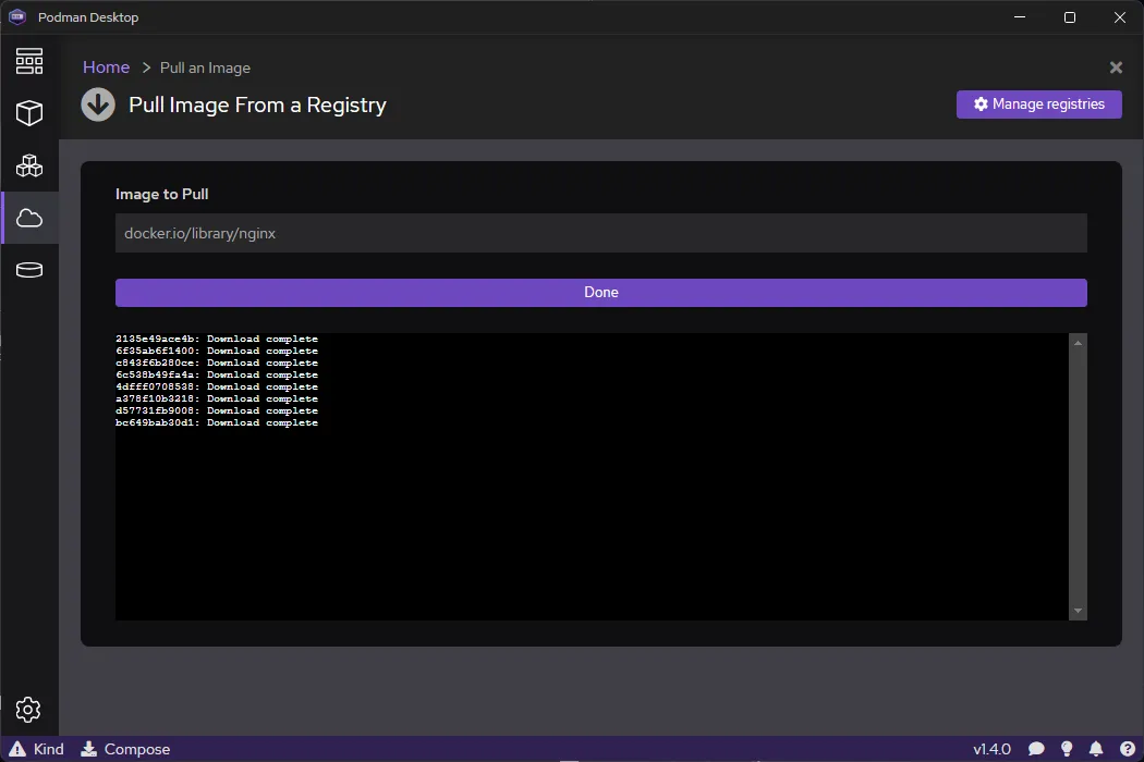 Done Pull Image From a Registry