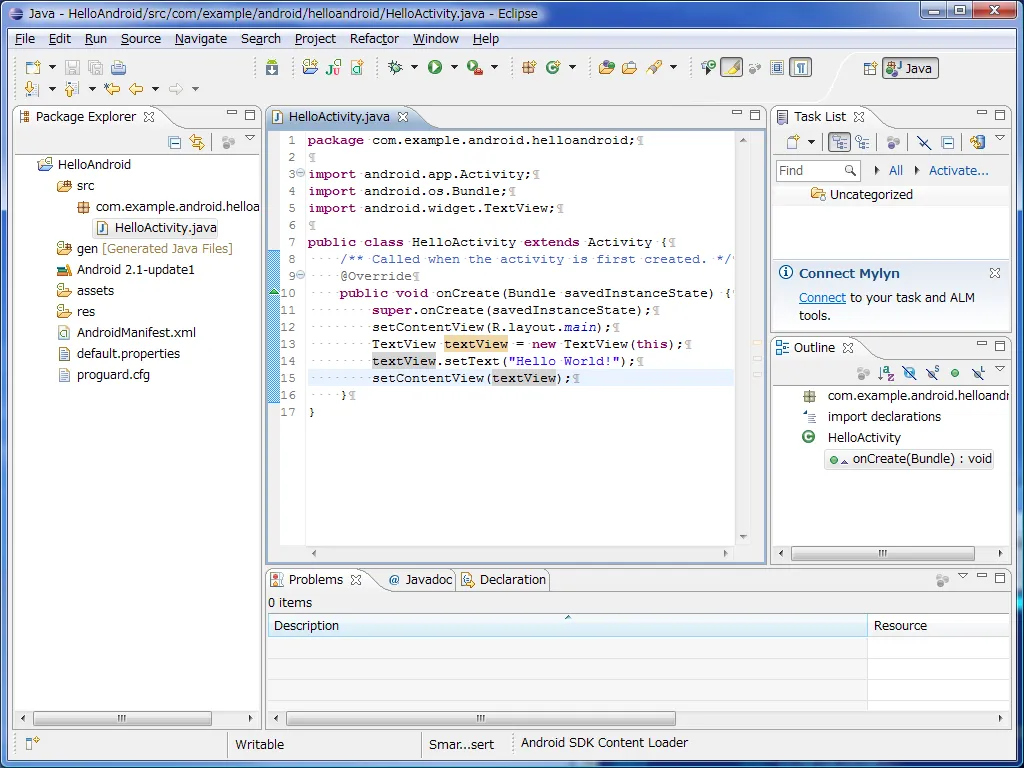 Java - com.example.android.helloandroid.HelloActivity.java - Eclipse